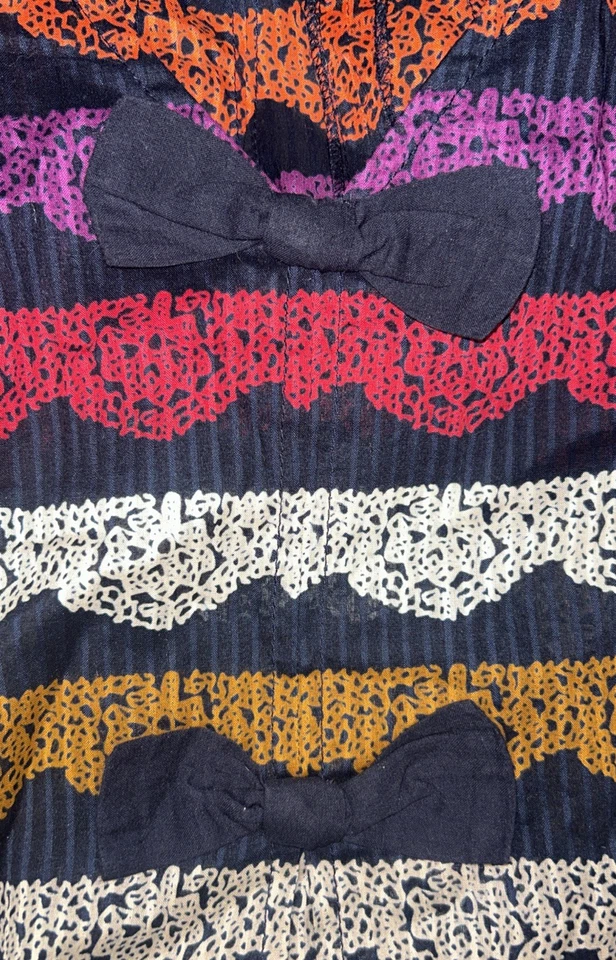 MARC BY MARC JACOBS Top Blouse Sleeveless Colorful Bows Cotton Size XS - Image 3 of 4