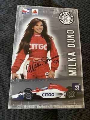 Milka Duno Indy 500 Signed Car Promo Hero Card Indianapolis