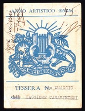1954-AUTOGRAFI-CAMPORESI-TESSERA MAGGIORE CARABINIERI-AMICI DELL'ARTE FORLI'