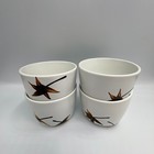 Japanese Ceramic Sake / Matcha Cups Floral Set of 4 - New with labels — photo 1