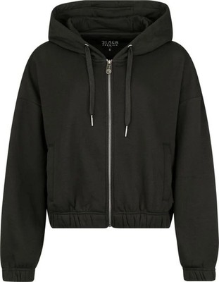 Black Premium by EMP Damen schwarze Kapuzenjacke mit überschnittenen Schultern