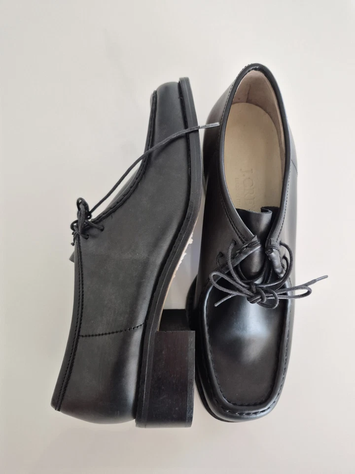 Raro VTG J Crew Feminino 5.5 Couro Oxford Renda Preta Feito na Itália Salto de 1 Polegada - Imagem 2 de 4