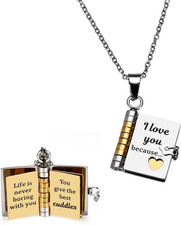 I Love You Gifts for Her to My Wife Necklace from Husband Book Love necklace