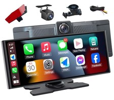 Wireless CarPlay 10.26" Portable CarPlay Screen for Car Backup Cam  4K Dash Cam