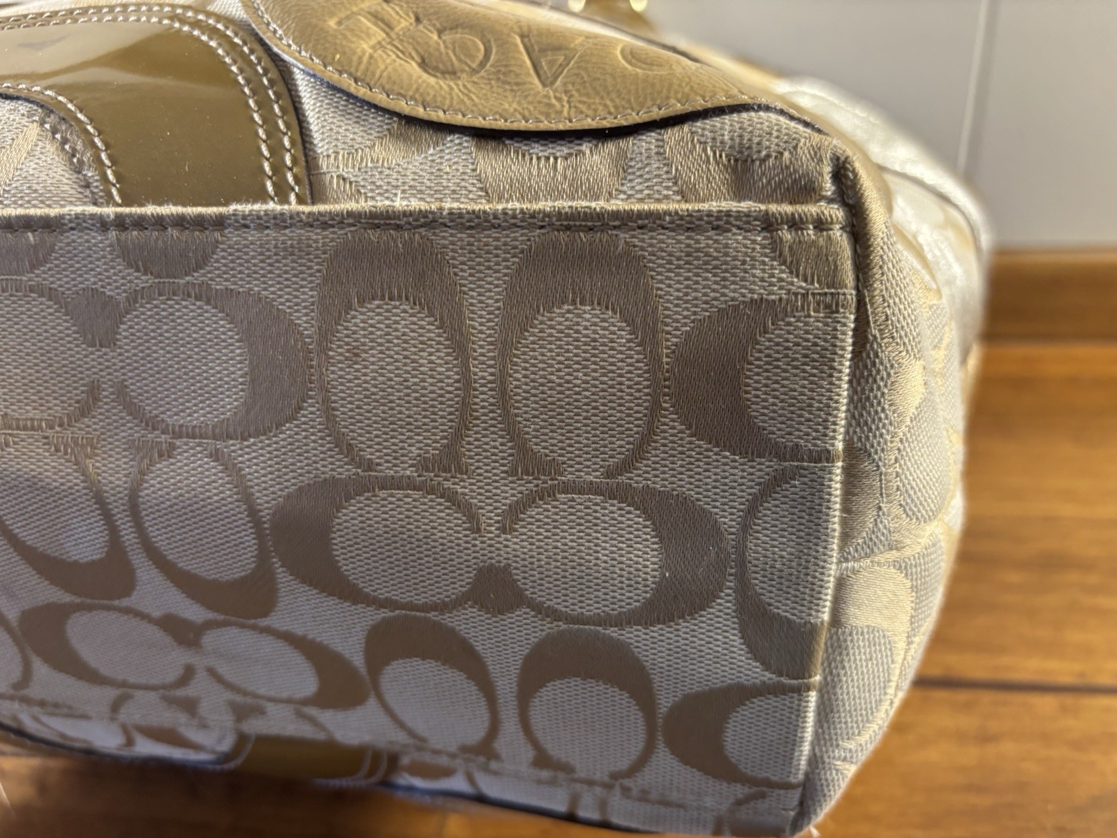 Coach Carly Y2K Large Circular Patchwork Shoulder… - image 8