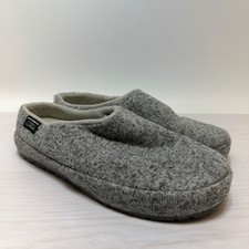L.L. Bean Women  s Knit Sweater Fleece Heather Gray Slipper Scuffs Size 8