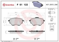 Hinterachse Brembo P 61 122 Bremsbelagsatz, Scheibenbremse FüR Byd,CitroËN,Citro