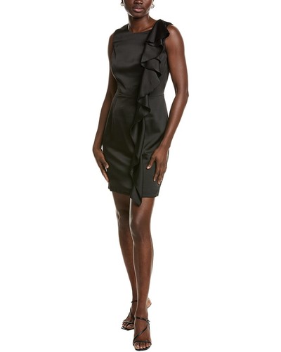 Pascale La Mode Ruffle Cocktail Dress Women's Black M Pascale La Mode Ruffle Cocktail Dress Women's Black M