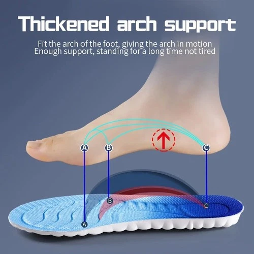 4D Memory Foam Orthotic Insoles for Heel & Plantar Fasciitis Pain Trainer Insole - Picture 6 of 26