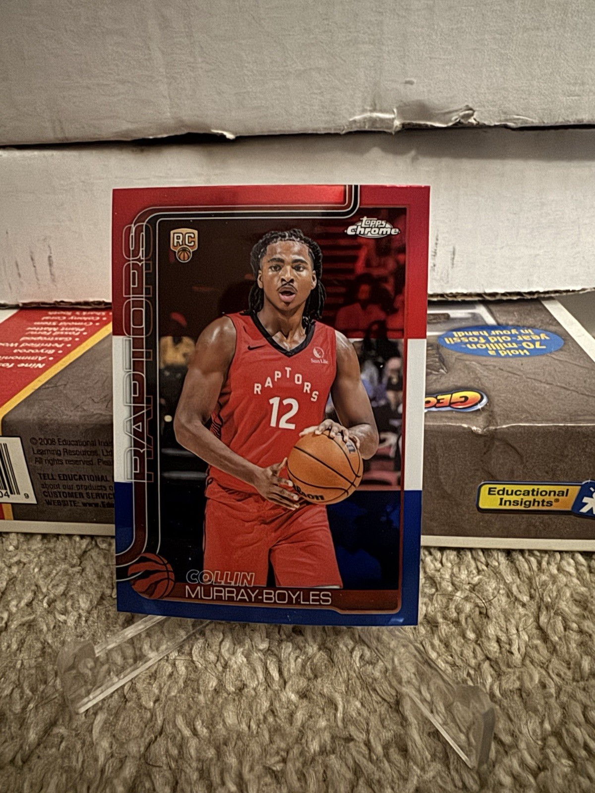 2025-26 Topps Chrome #259 Collin Murray-Boyles Red White and Blue Refractor