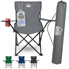 Image of Camping Chair Fold Up Chair W/ Cup Holder Carry Bag Portable Garden Picnic Chair