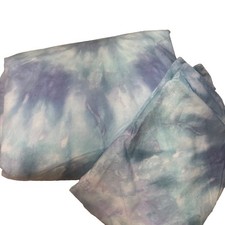 Pottery Barn Teen Blue Purple Tie-Dye Twin Size Duvet Cover Set Two-Piece Cotton