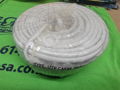 UTP 100FT Cat5e Ethernet Patch Cord White Cat 5e w/ RJ45 Connectors