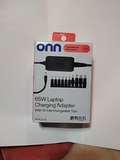 Onn 65w Laptop Charging Adapter W/ 10 Interchangeable Tips