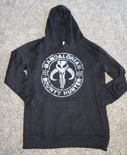 Star Wars Kids XL 14/16 Black Pull Over Hoodie Mandalorian Bounty Hunter