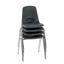 FDP 18" School Stack Chair, Stacking Student Seat with Chromed Steel Legs and Ny