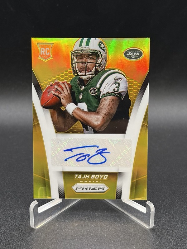 2014 Prizm Tajh Boyd RC True GOLD Auto #7 /10 Refractor NY Jets Clemson Rookie