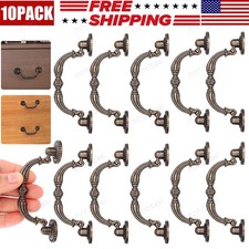10 X 3" Vintage Drop Bail Dresser Pull Handle Drawer Pulls Rustic Antique Bronze