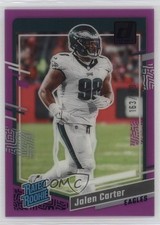 2023 Panini Clearly Donruss Rated Rookie Purple 163/199 Jalen Carter #64 0rd2