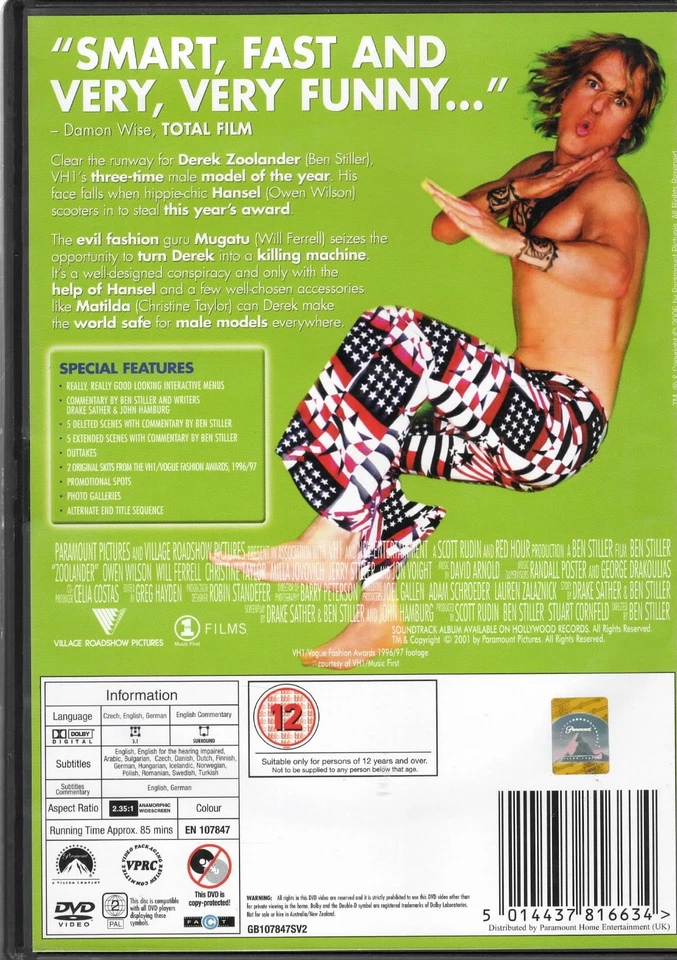 Zoolander, Ben Stiller - DVD - Image 2 of 2