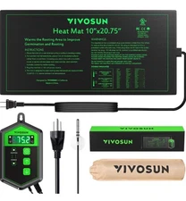 VIVOSUN 10"x20.75" Seedling Heat Mat and Digital Thermostat Combo Set
