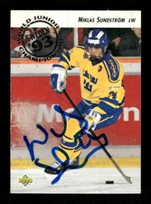 1992-93 Upper Deck  597 Niklas Sundstrom signed auto autograph 02 JKAU1 BXCP25