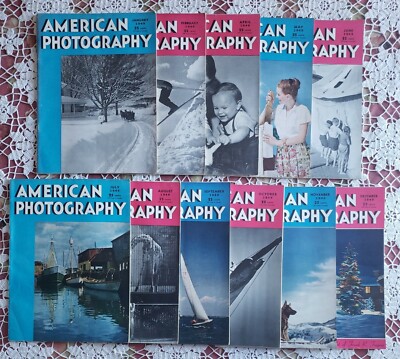 Vintage American Photography Magazines Almost Entire 1949 Collection Lot Of 11