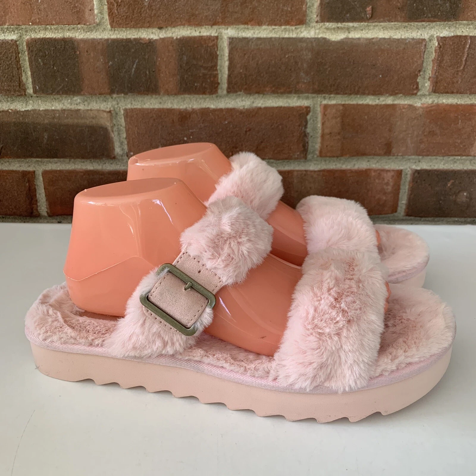 Koolaburra By UGG pantofole da donna rosa in pelliccia sintetica scarpe con plateau US 10 M