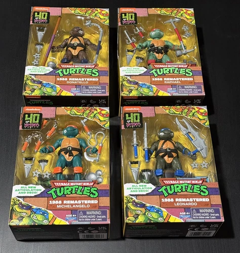 TMNT 1988 Remastered SET Playmates 40th Anniversary Teenage Mutant Ninja Turtles