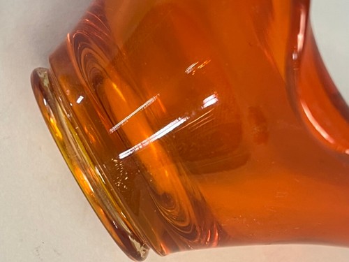 Vintage Wikinger Glas Bon Bon Schüssel Schale Lipp Persimone Amberina 3 1/8" T # 1144 - Bild 6 von 8