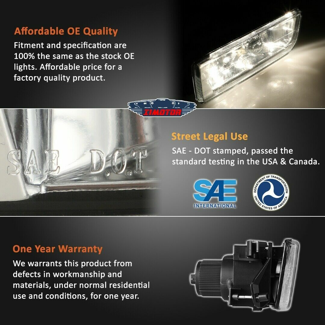 4 Inch LED Fog Lights For Nissan Titan 05-19 Clear Lens Pair Bumper Replacement