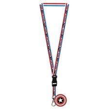 CAPTAIN AMERICA Breakaway Lanyard With Rubber Shield Charm