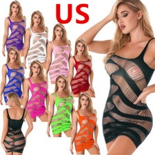 Women's Sleeveless Mesh Nightgown Bandage Nightdress Mini Dresses Bodycon