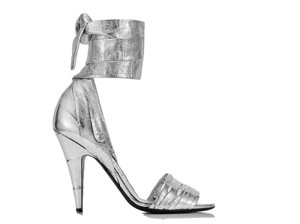 silver wrap sandals