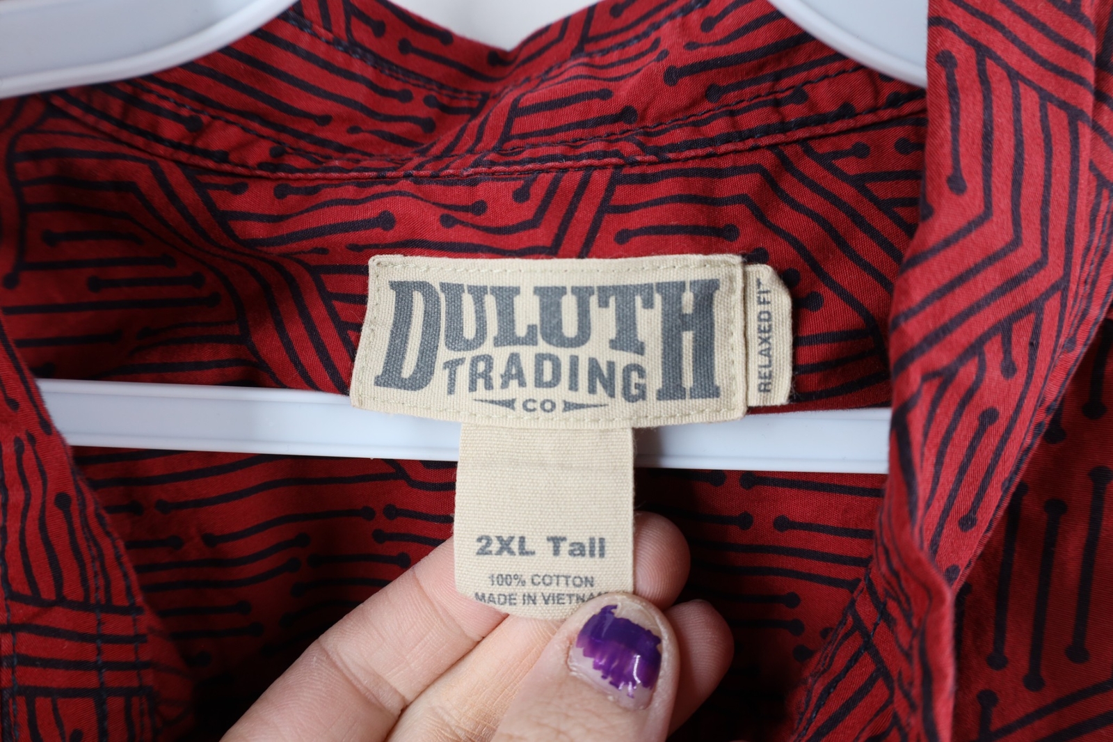 ALTRA Camicia Duluth Trading Co uomo 2XLT vestibilità rilassata sbiadita manica corta abbottonata rossa