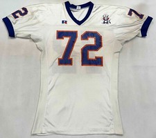 Vintage Russell Athletic 72 Football Jersey Sz L White USA Screened