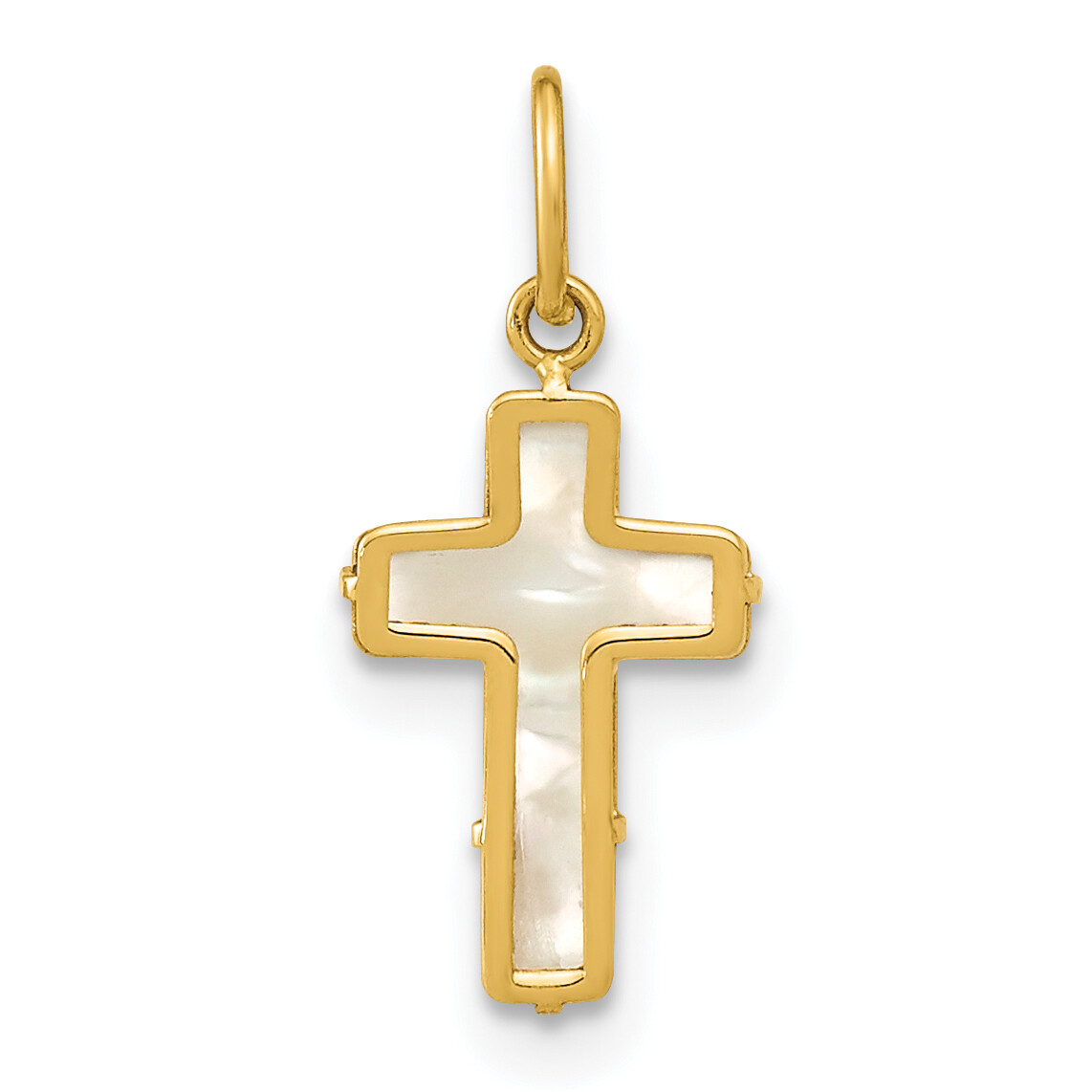 Avariah 14K Yellow Gold Polished Mother of Pearl Cross Pendant