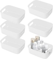 6Er Set Aufbewahrungsboxen Kunststoff Organizer Box Weiß Bad Kosmetik