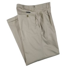 Chaps Ralph Lauren Pleated Tan Dress Pants Mens 33x30 Cotton