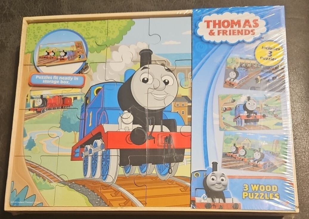 NEW SEALED Thomas The Tank Engine & Friends 3 Wood Puzzles In