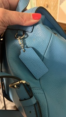 Coach Mini Turnlock Rucksack Backpack Azure Blue Pebbled Leather 37581 NWT Coach | Bags | Coach Azure Blue Leather Mini Turnlock  main image 3