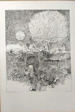 Fernando EANDI, Archeologia Torinese, litografia originale 1974 firmata n.82/100