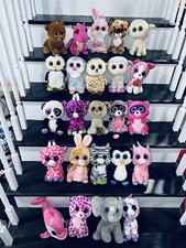 Lot Of 24 TY BEANIE BOOS MEDIUM BUDDIES Collection No Heart Tag Owl Dog Bunny B1