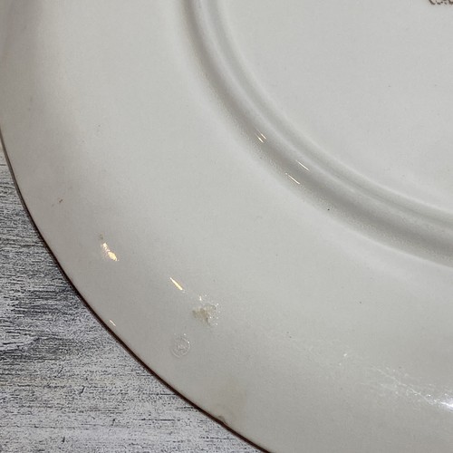 Vintage W.S. George Plate & Pie Sever Pink Rose Design 22 Carat Gold Scalloped - Picture 7 of 14