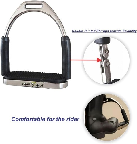One Flex Acero Inoxidable Inglés Sillín Estribo Hierro Almohadillas Rodilla Tobillo Estrés - Imagen 2 de 3