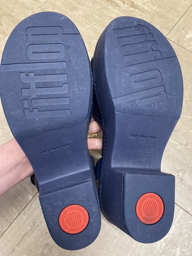Sandalias FitFlop PILAR UK 7 con plataforma con tiras azul marino medianoche - Imagen 11 de 16