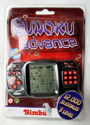 SUDOKU ADVANCE 12000 SUDOKUS 3 LEVEL LCD HANDHELD ELECTRONIC GAME SIMBA NEW !
