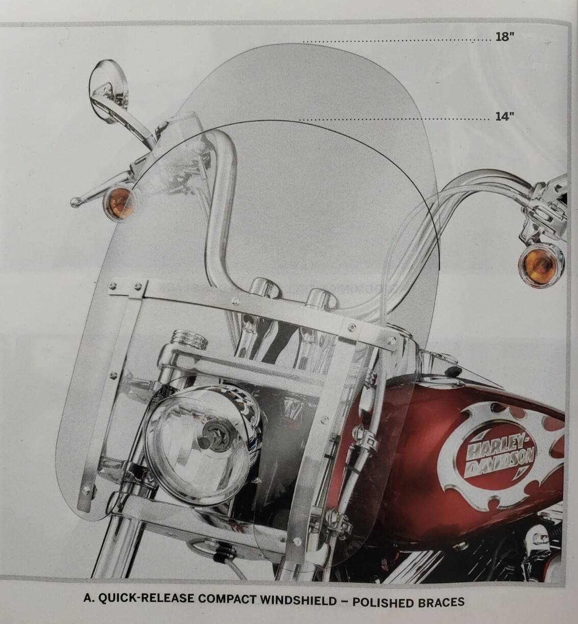 Harley Dyna Windshield Quick Release 5834806 light smoke 14