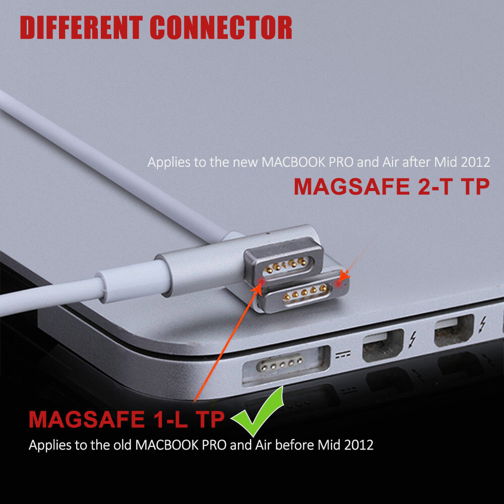 85W Mag-Safe 1 (L-Tip) Power Adapter Charger for Apple Macbook Pro 15 17 A1343