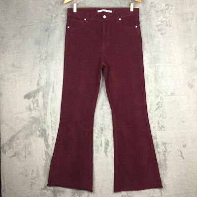 Celebrity Pink Flared Corduroy Jeans Size 11/30 Maroon 31 in Inseam High Rise